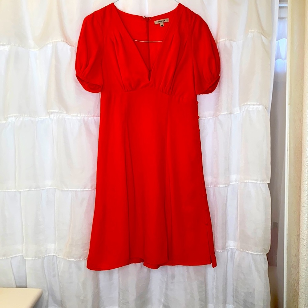 Red Mini Tea Dress S - Picture 3 of 6